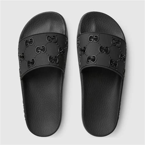 gucci slides black web|affordable gucci slides.